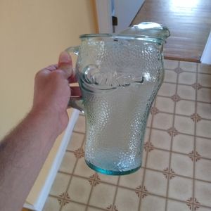 Coca-Cola fogged glass pitcher